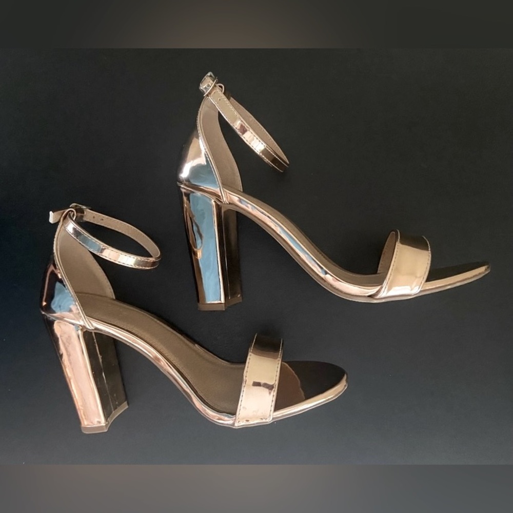 Charlotte Russe Rose Gold Strappy Heels Size 9